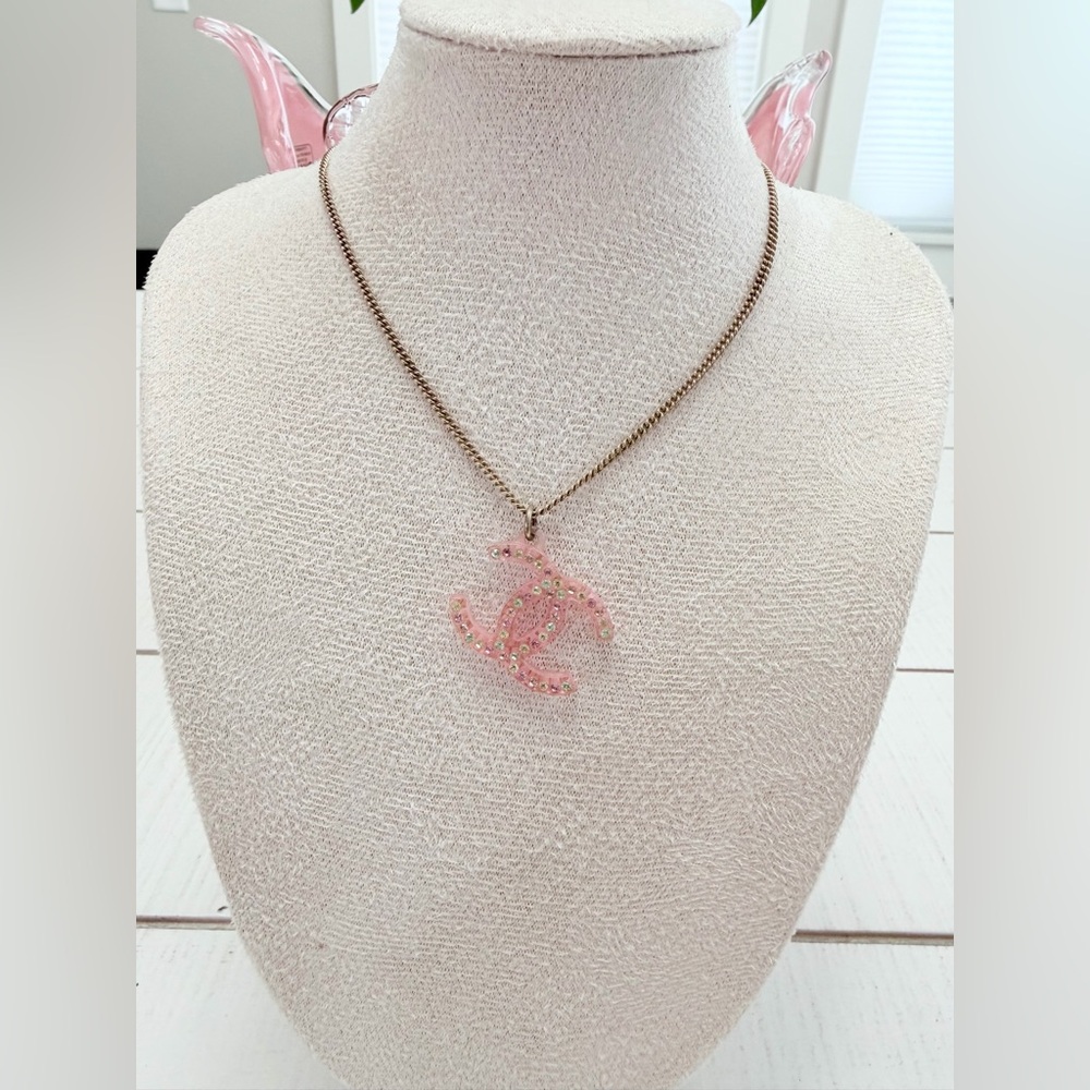 Chanel Pink Crystal Resin Necklace - Picture 5 of 6
